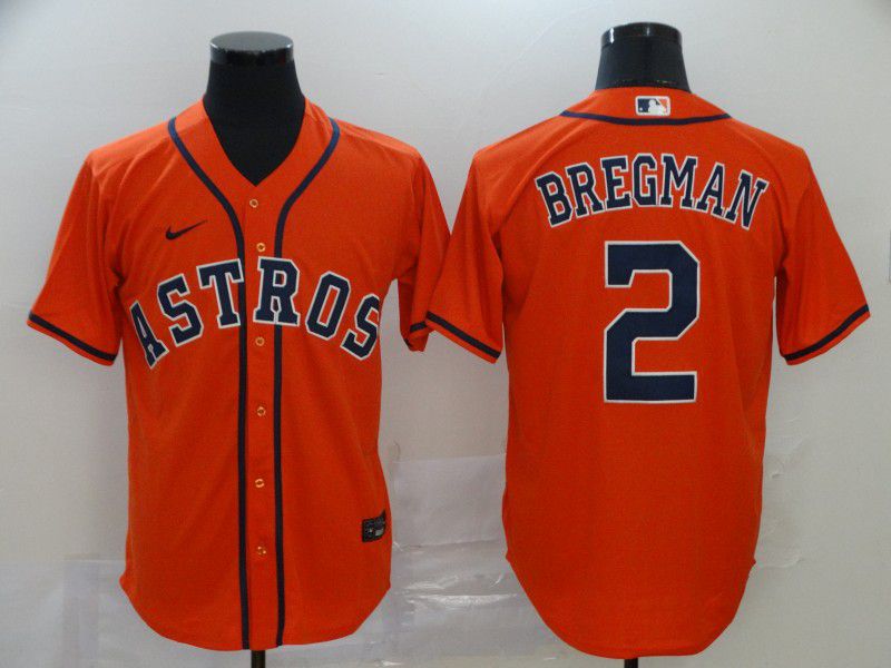 Men Houston Astros #2 Bregman Orange Nike Game MLB Jerseys